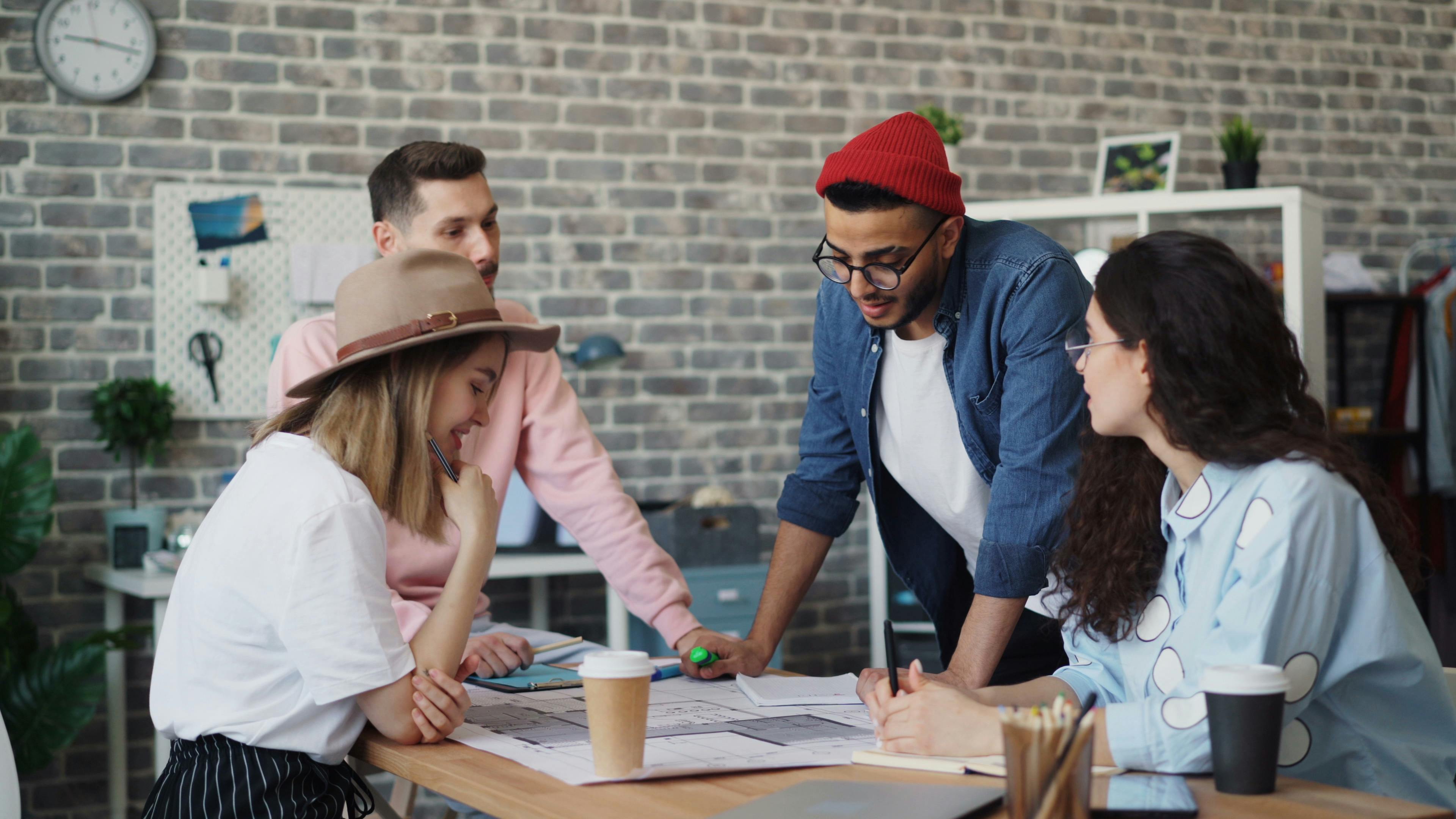 Modern team collaboration workspace for web design projects